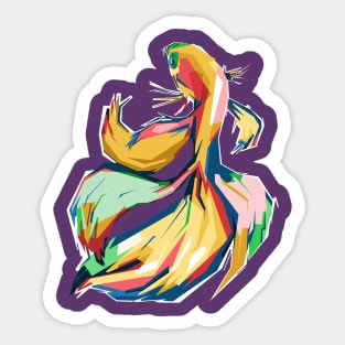 Betta Fish Popart Sticker